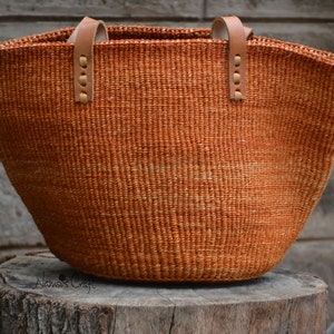 Burnt Orange Handwoven Sisal Bag | Kiondo Bag