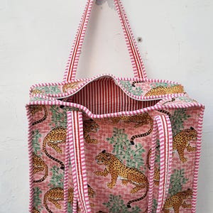 Block Print Large Cotton Shoulder Quilted Tote Bags| Women's Shopping Carrier | Handmade Large Tote Hand Bags | New Style Bag |Gift For Her