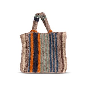 Solana Woven Jute Tote – Handwoven Macrame Bag – Boho Market Tote – Sustainable Eco Friendly Beach Bag – Handmade in India